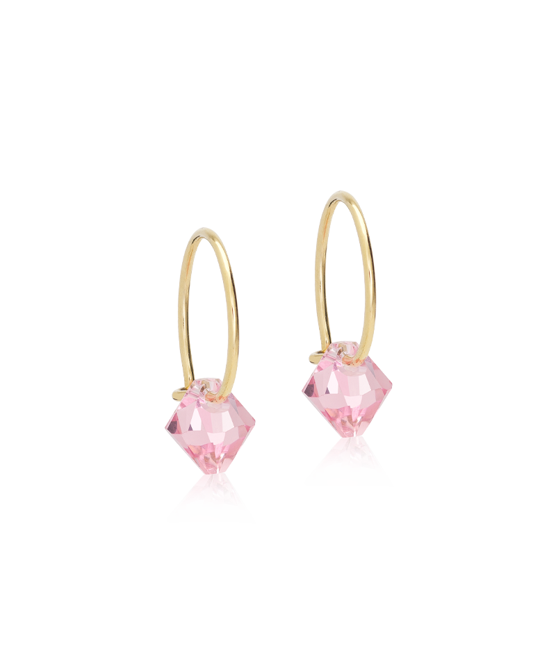 GT Ear Ring 12 mm. Bicone 6 mm. Light Rose