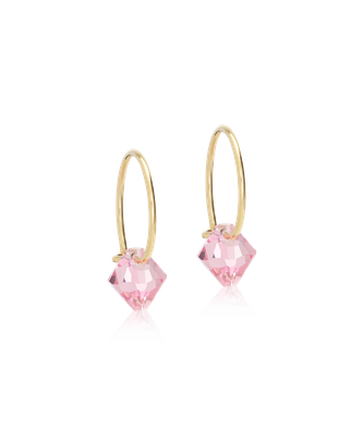 GT Ear Ring 12 mm. Bicone 6 mm. Light Rose