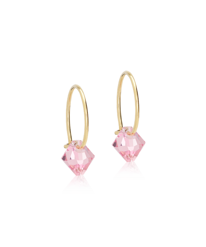 GT Ear Ring 12 mm. Bicone 6 mm. Light Rose