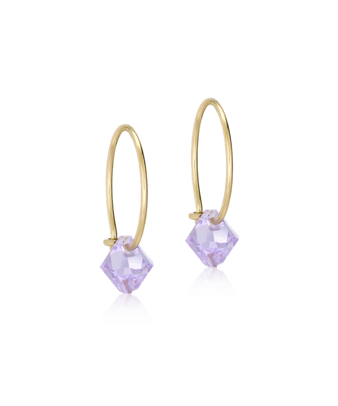 GT Ear Ring 12 mm. Bicone 6 mm. Violet