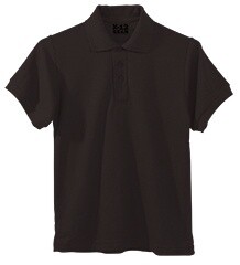 K12 6338YT YOUTH SHORT SLEEVE PIQUE POLO, Colour: BLACK, Size: Y2XS