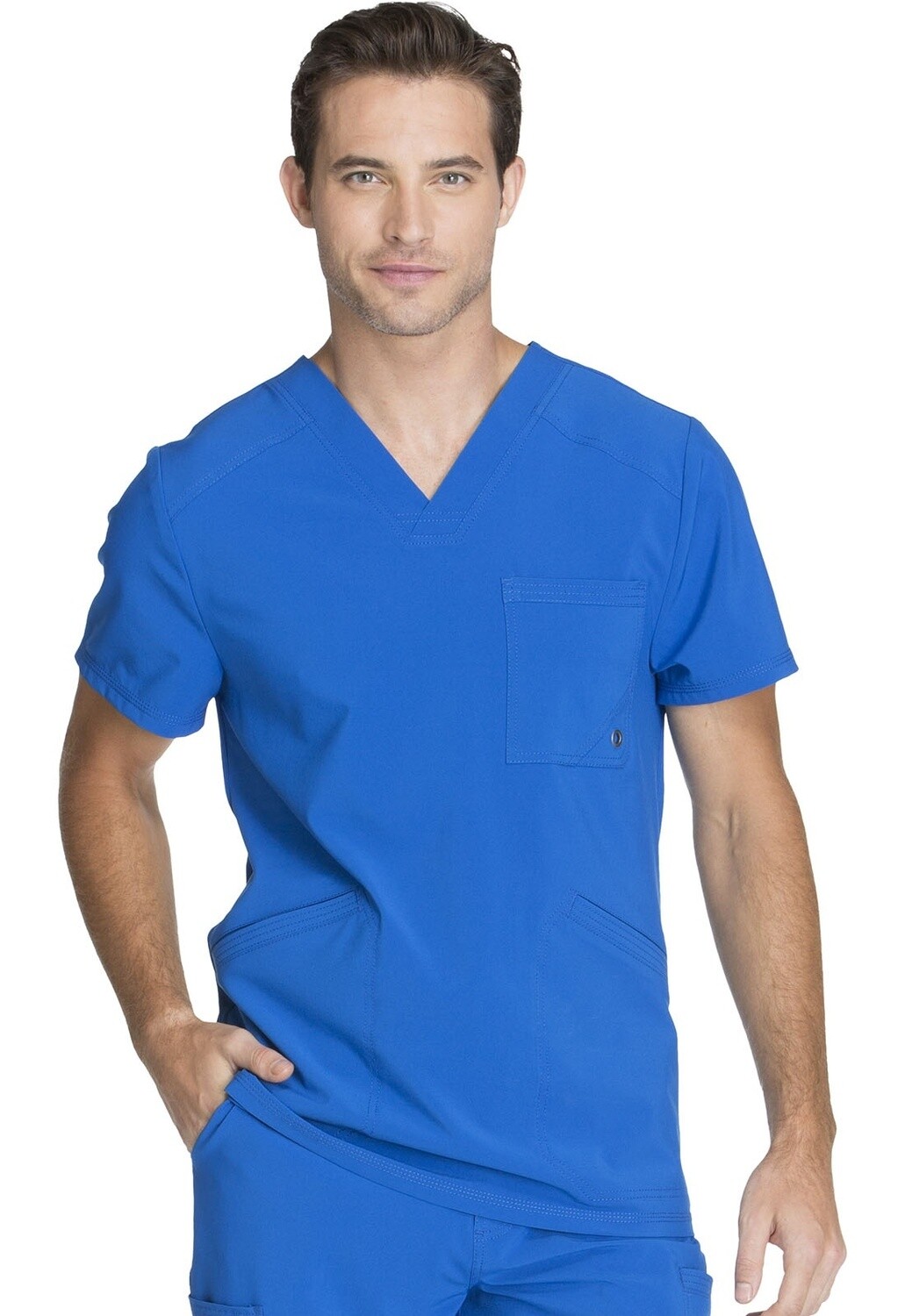 Infinity Men&#39;s V-Neck Solid Scrub Top, Size: XS, Colour: ROYAL