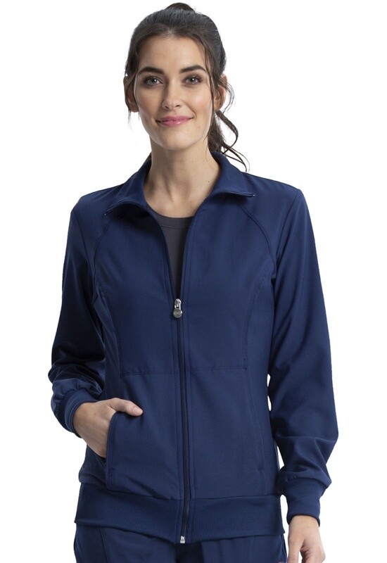 Women&#39;s Zip Front Warm-Up Solid Scrub Jacket