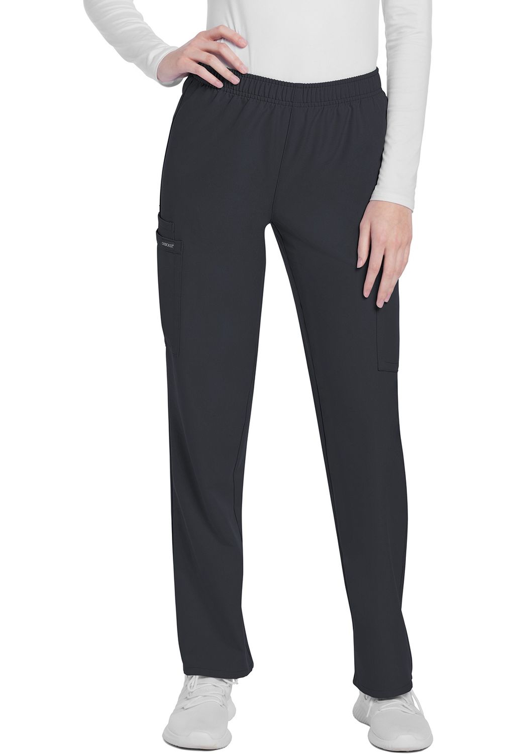 Mid Rise Pull-on Slim Leg Cargo Pant, Size: PEWTER, COLOR: M
