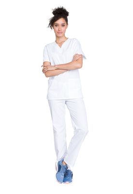 Unisex Scrub Set: V-Neck Solid Top &amp; Drawstring Pant