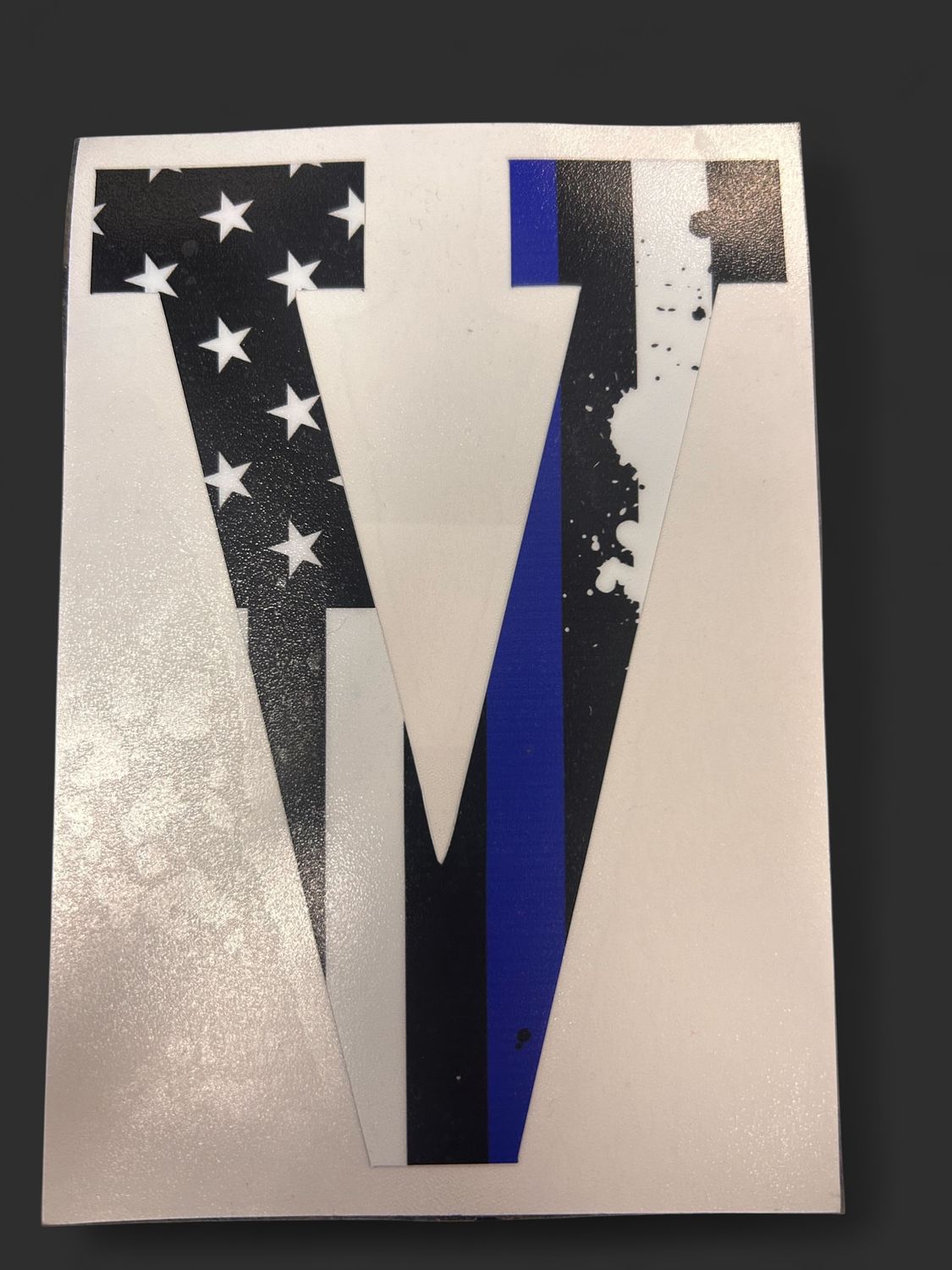 Blue Line V Decal
