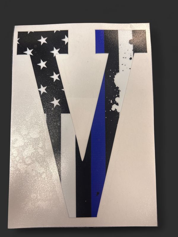 Blue Line V Decal