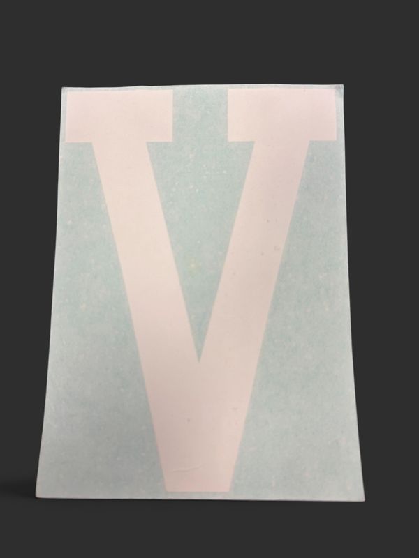 MEDIUM WHITE VIDALIA VIKING "V" Decal