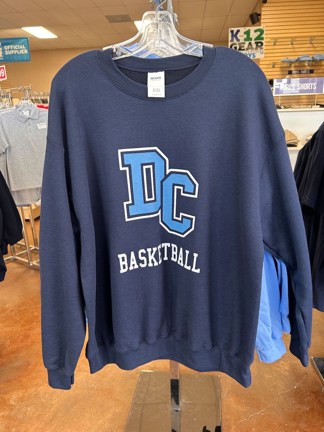 Delta Charter Basketball Sweatshirt, COLOR: Navy, Size: Adult Small