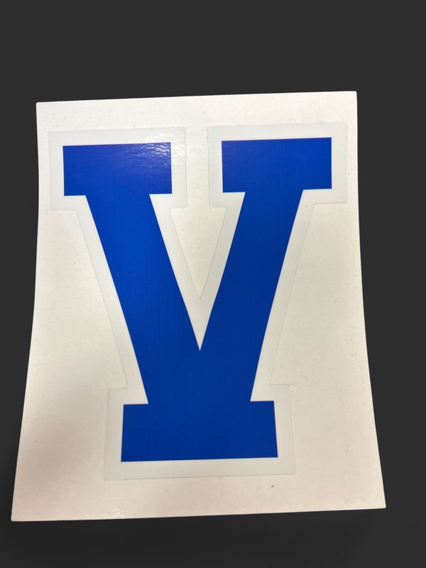 Royal Blue Viking Decal With White Outline