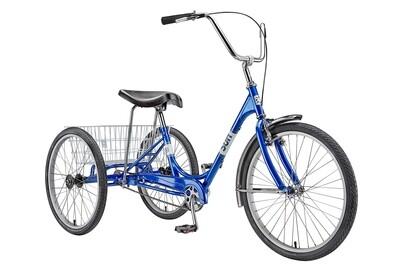 Sun Bicycles Adult Tricycle - Traditional 24&quot;, Metallic Blue