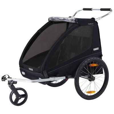THULE Coaster XT 2-Kid Bike Trailer, Black