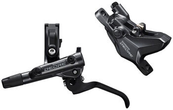 Shimano Deore BL-M6100/BR-M6100 Disc Brake and Lever - Front Hydraulic Resin Pads Gray