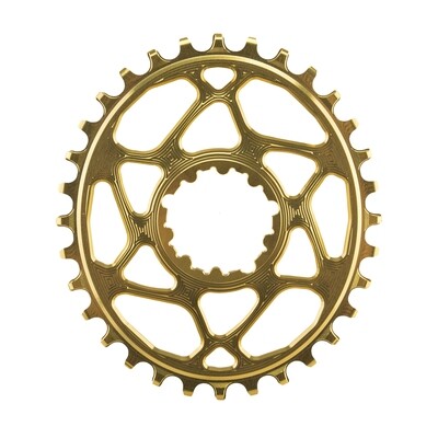 AbsoluteBlack Chainring - GXP, Oval, Direct, 32T, 3mm Offset, Gold