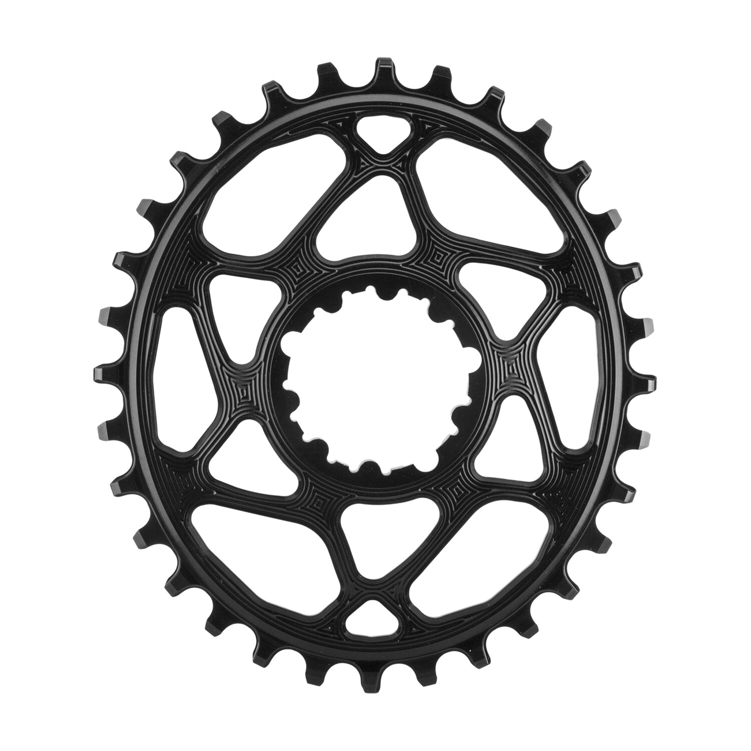 AbsoluteBlack Chainring - GXP, Oval, Direct, 32T, 3mm Offset, Black