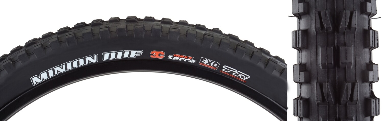 Maxxis Minion DHF Tire - 26 x 2.3, Tubeless, Folding, Black, 3C Terra, EXO