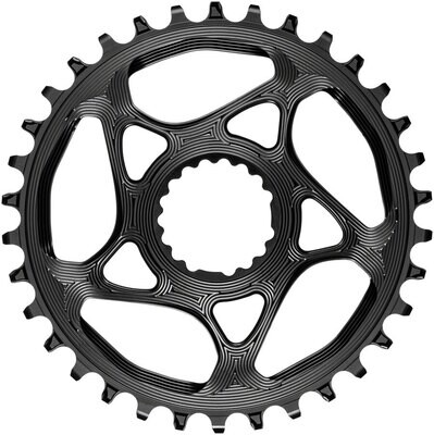 absoluteBLACK Round Narrow-Wide Direct Mount Chainring - 34t, Cannondale Hollowgram Direct Mount, 4mm Offset, Black
