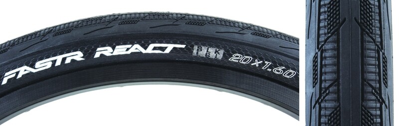 Tioga FASTR REACT Tire - 20 x 1.6, Clincher, Folding, Black, 120tpi