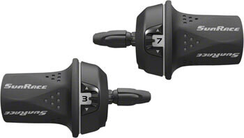 SunRace M21 Twist Shifter Set - 8-Speed Front &amp; Rear, Grey
