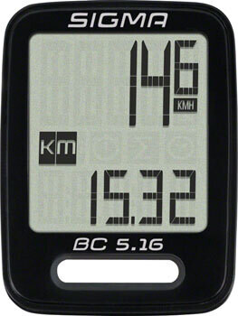 Sigma BC 5.16 Bike Computer - Wired, Black