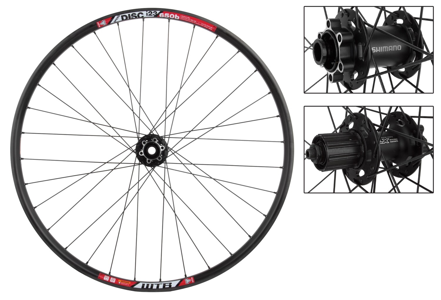 27.5&quot; Alloy Mountain Disc Double Wall Rear Wheel - 15mm Thru Axle,  6-Bolt, 8-10sp HG Cassette