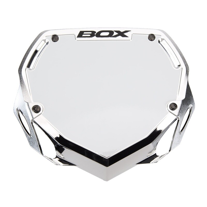 Box Two Large Number Plate - Silver Chrome