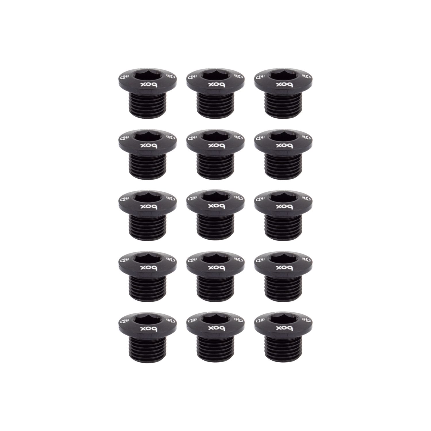 Box One 7075 Alloy Chainring Bolts 15pcs, Color: Black