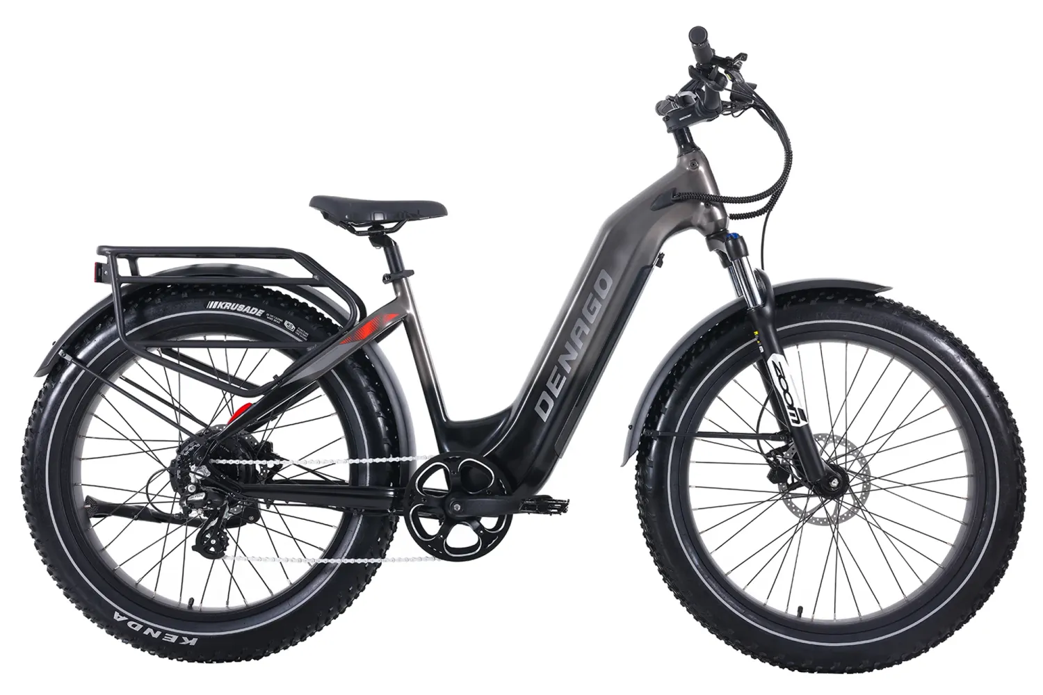Denago Fat Tire 2 Step Thru Charcoal Black L/XL