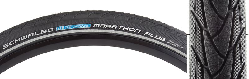 SCHWALBE TIRE MARATHON PLUS 700x38 PERF TWIN SM-GUARD BK/BK/REF ENDURANCE E50 WIRE