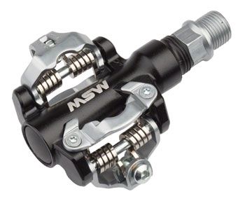 MKS MP-100 Pedals - Dual Sided Clipless, Aluminum, 9/16&quot;, Black/Silver