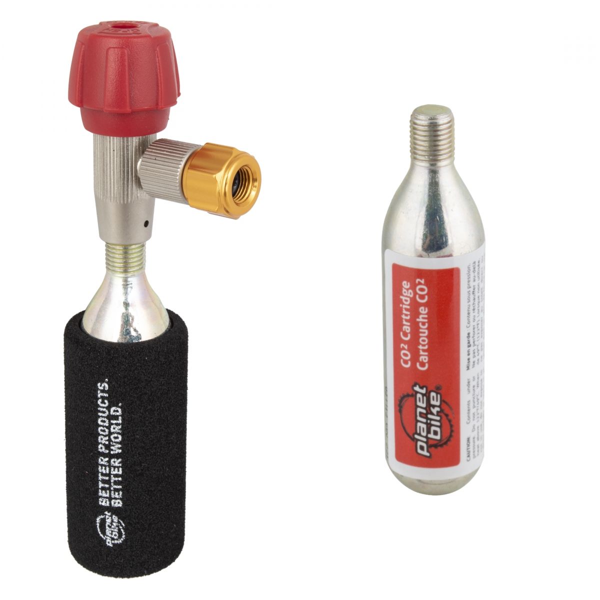 Planet Bike Red Zeppelin C02 Tire Inflator, Size: 16g