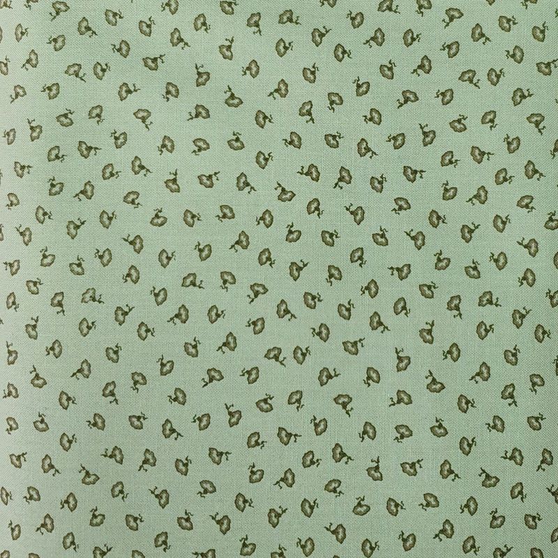 Tela verde flor pequeña