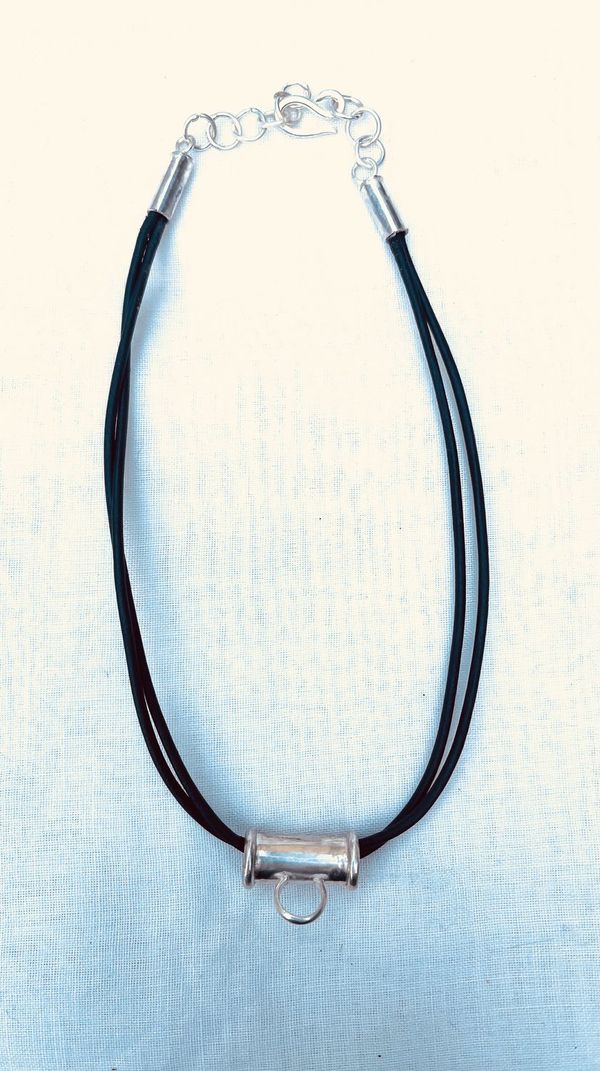 Black Choker with Silver