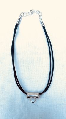 Black Choker with Silver
