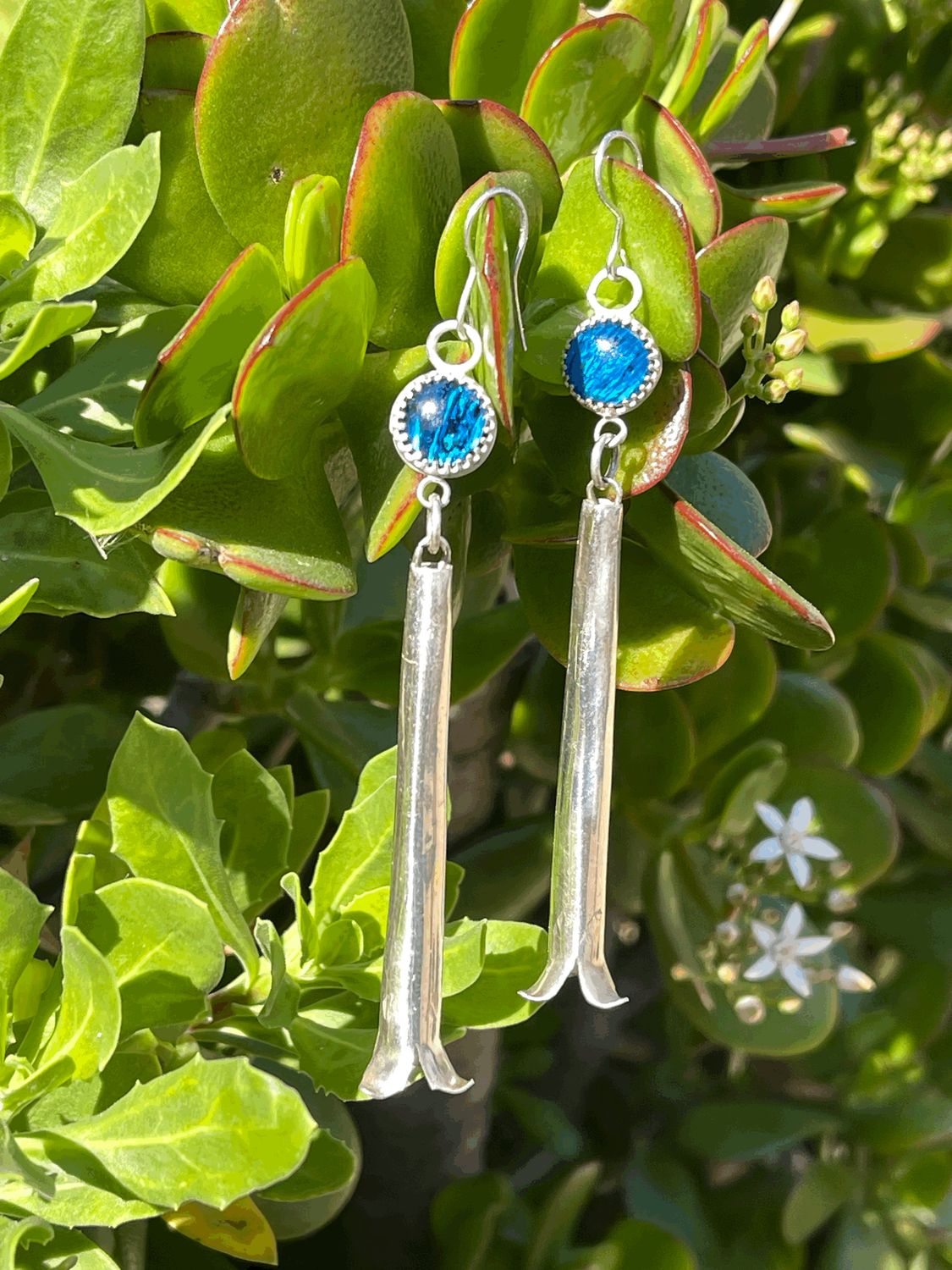 Abalone Squash Blossom Earrings