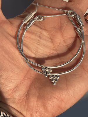 Large Stirling Silber Hoops
