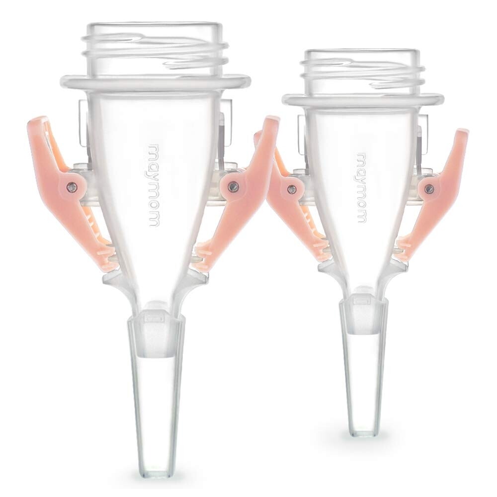 Narrow milk storage bag adapters