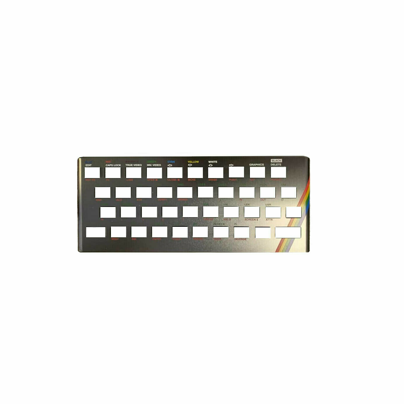 Zx Spectrum 16k/48k keyboard replica cover plate (faceplate) Titanium