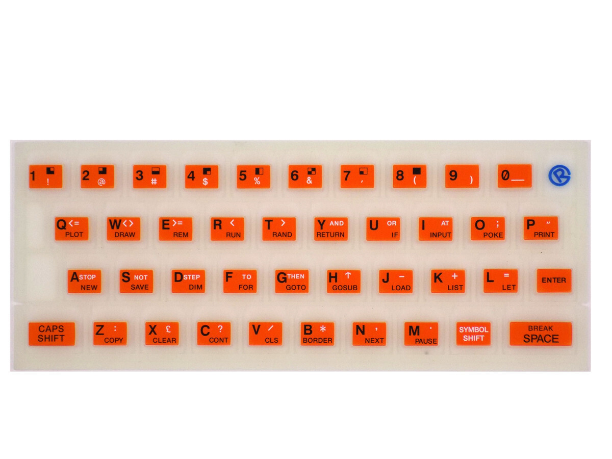 ZX SPECTRUM 16k/48k Fluorescent keyboard mat Orange