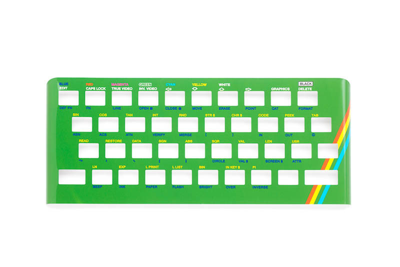 Zx Spectrum 16k/48k keyboard replica cover plate (faceplate) green