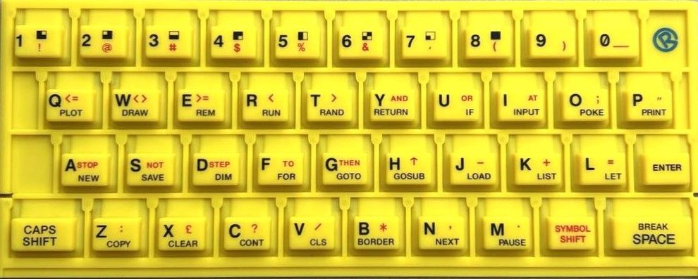ZX SPECTRUM 16k/48k keyboard mat Yellow