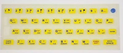 ZX SPECTRUM 16k/48k Fluorescent keyboard mat Yellow