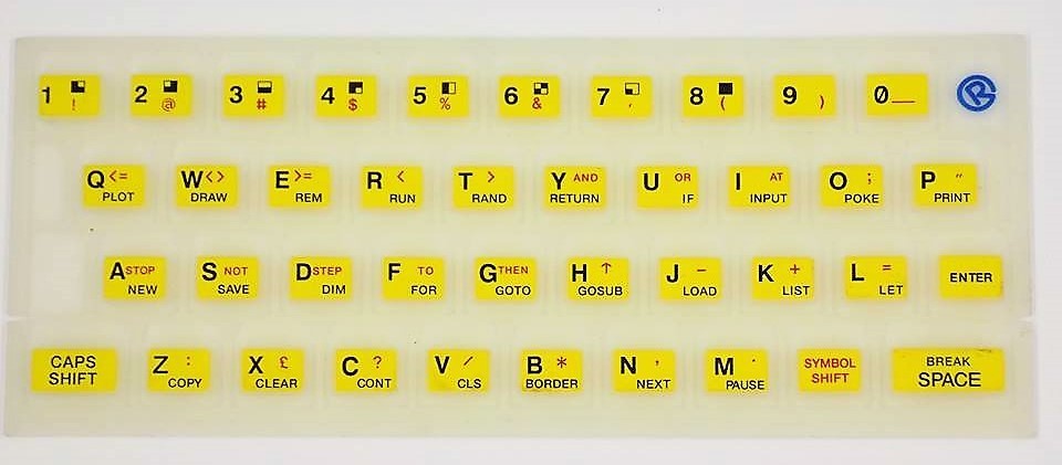 ZX SPECTRUM 16k/48k Fluorescent keyboard mat Yellow