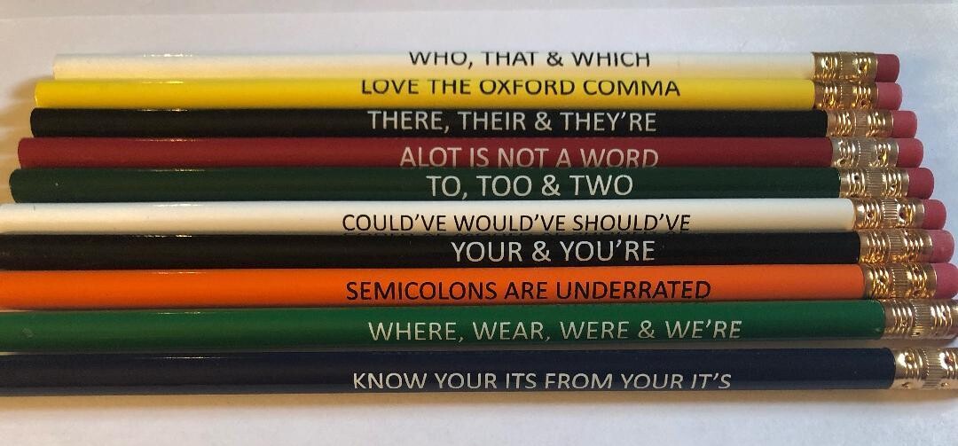 The Official Grammar Police Pencil Set with FREE Decal!