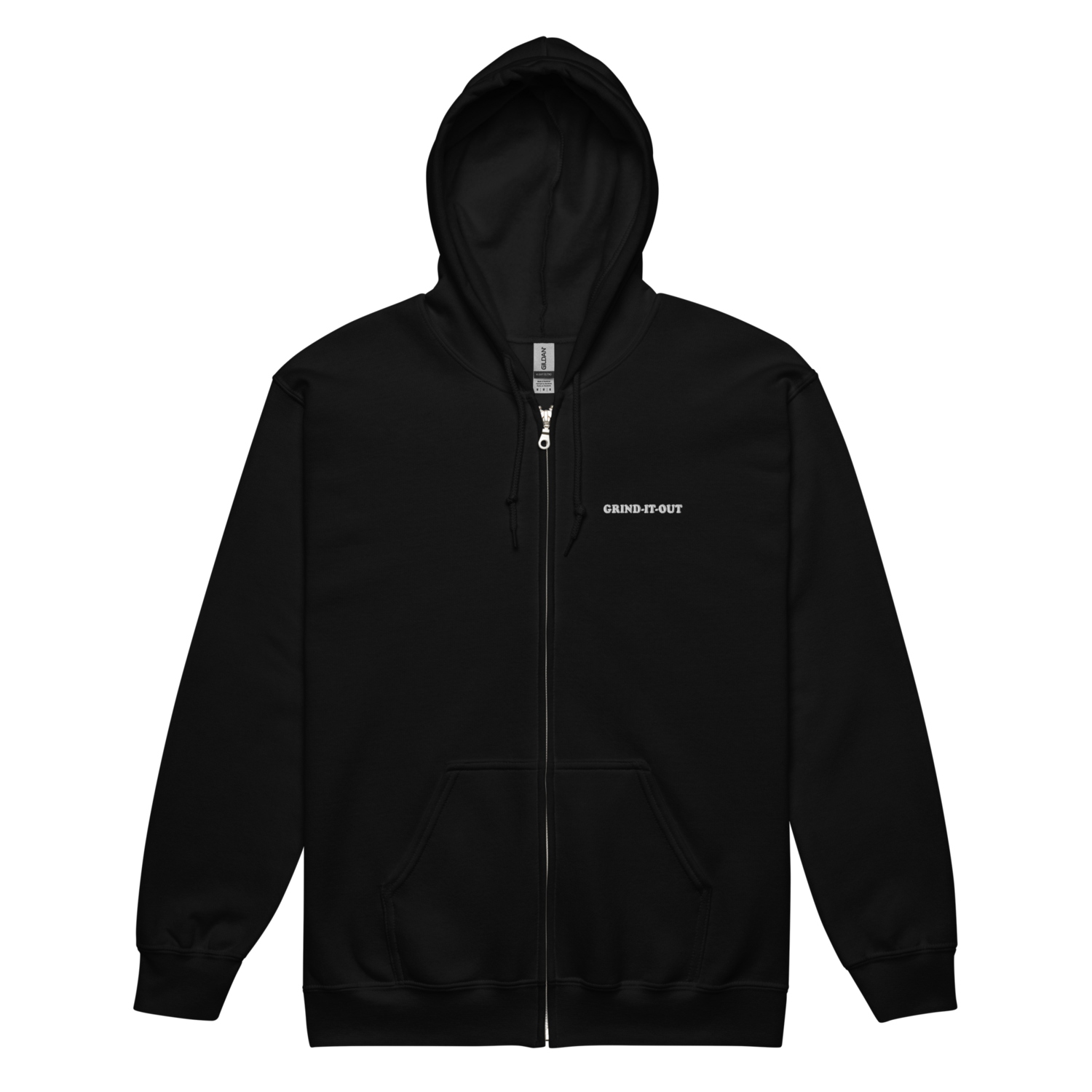 Grind-It-Out Black Unisex heavy blend zip hoodie