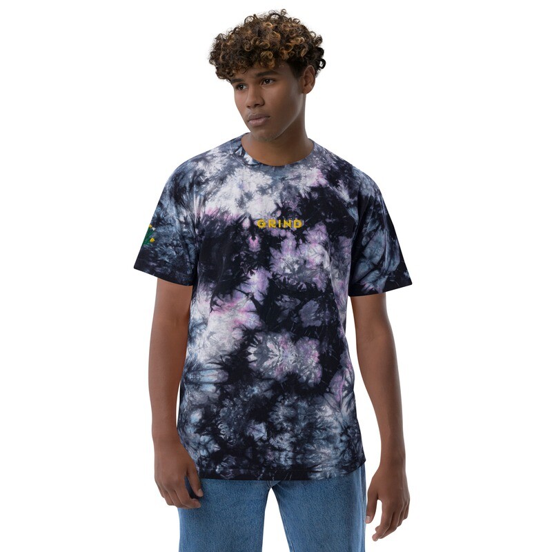 GrindItOut Embroidered Oversized Tie-Dye Shirt