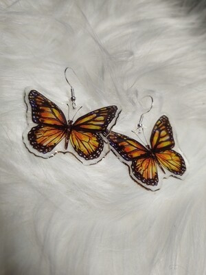 Yellow Butterfly Dangling Earrings