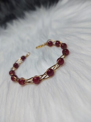 Red and Gold Bangle Bracelet