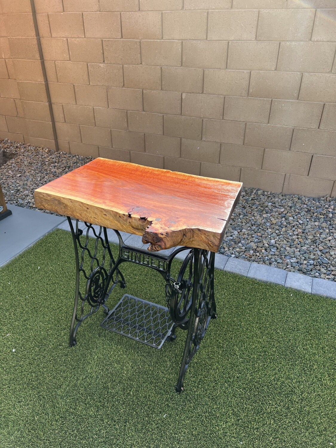 Live edge wood side table