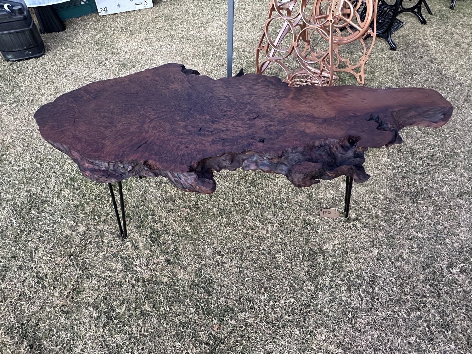 Live edge redwood coffee table
